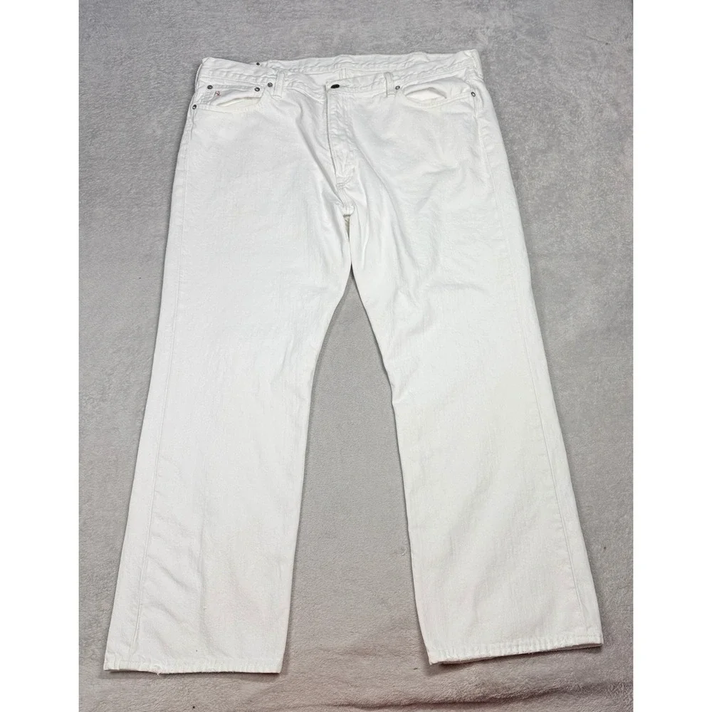Polo Ralph Lauren 867‎ Classic Fit Jeans Mens 42x30 White Hudson Authentic Denim